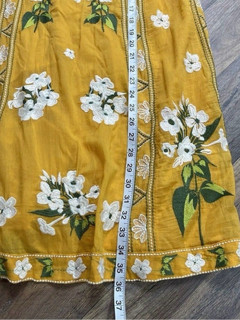 Anthropologie Shana Yellow Sleeveless Embroidered Swing Dress Womens Size 2 - Picture 9 of 10